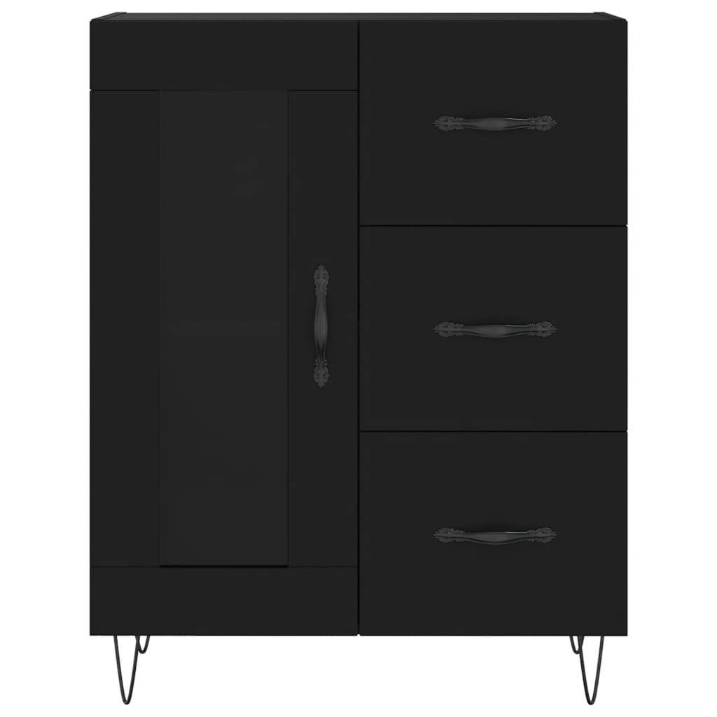 Highboard Black 69.5x34x180 cm Engineered Wood