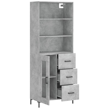 Highboard Concrete Grey 69,5x34x180 cm Engineered Wood