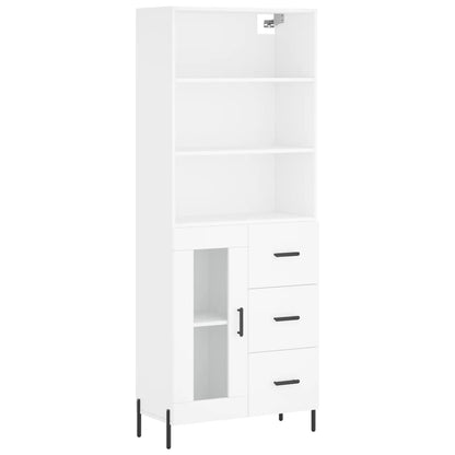Highboard White 69.5x34x180 cm Engineered Wood