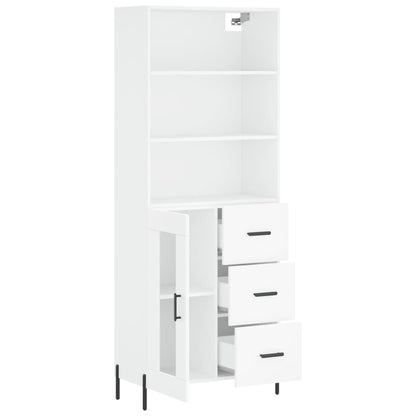 Highboard White 69,5x34x180 cm Engineered Wood