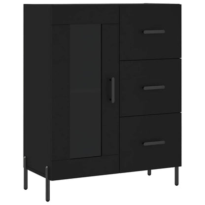 Highboard Black 69.5x34x180 cm Engineered Wood