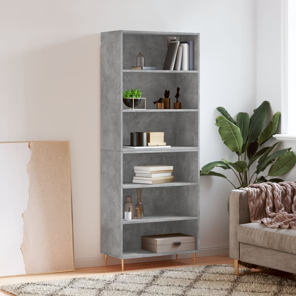 Highboard Concrete Grey 69,5x32,5x180 cm Engineered Wood