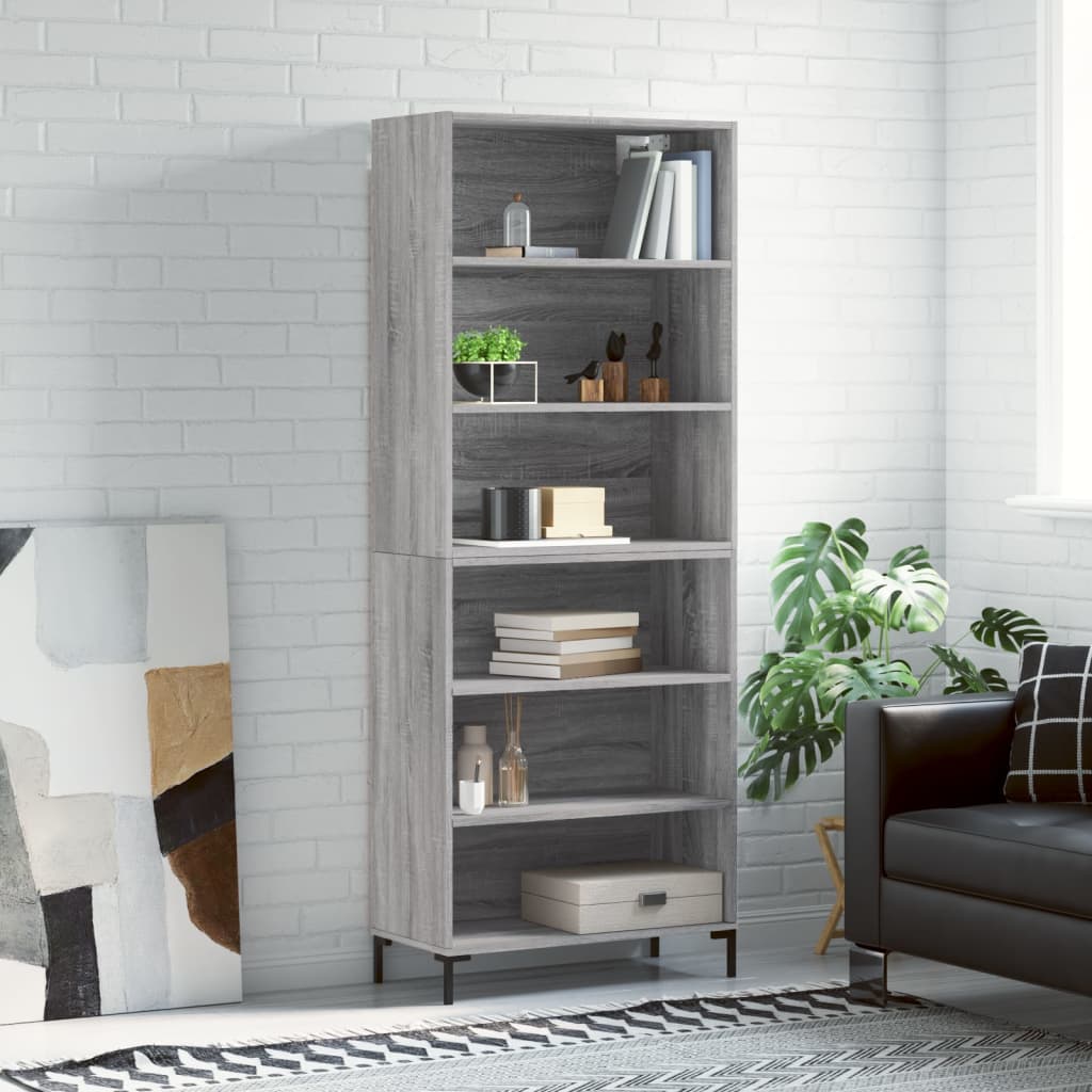 Highboard Grey Sonoma 69,5x32,5x180 cm Engineered Wood