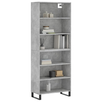 Highboard Concrete Grey 69.5x32.5x180 cm Engineered Wood