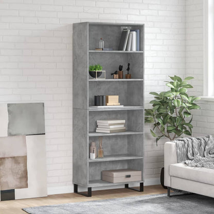Highboard Concrete Grey 69,5x32,5x180 cm Engineered Wood