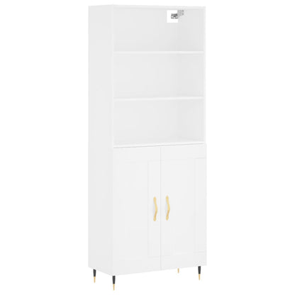 Highboard White 69.5x34x180 cm Engineered Wood