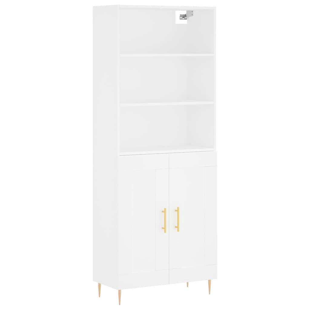 Highboard White 69,5x34x180 cm Engineered Wood