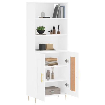 Highboard White 69,5x34x180 cm Engineered Wood