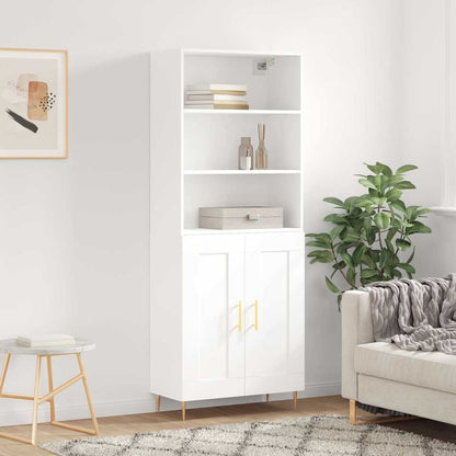Highboard White 69,5x34x180 cm Engineered Wood