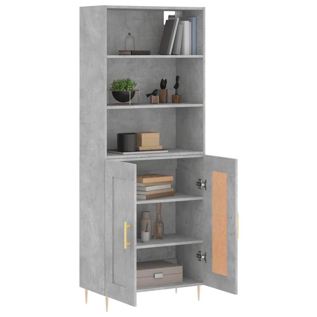 Highboard Concrete Grey 69,5x34x180 cm Engineered Wood