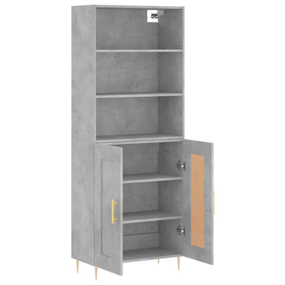 Highboard Concrete Grey 69,5x34x180 cm Engineered Wood