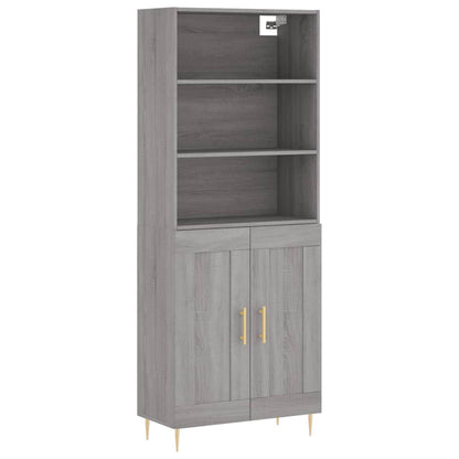Highboard Grey Sonoma 69,5x34x180 cm Engineered Wood