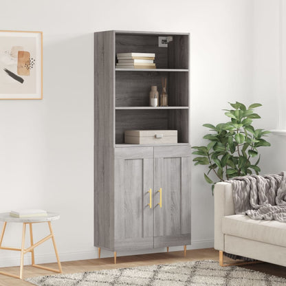 Highboard Grey Sonoma 69,5x34x180 cm Engineered Wood