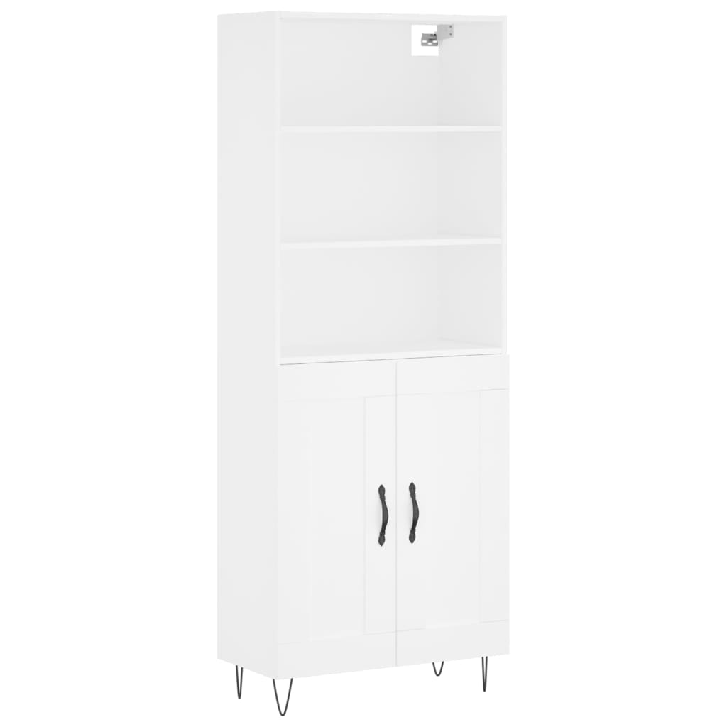 Highboard White 69,5x34x180 cm Engineered Wood