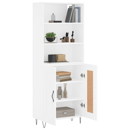 Highboard White 69,5x34x180 cm Engineered Wood