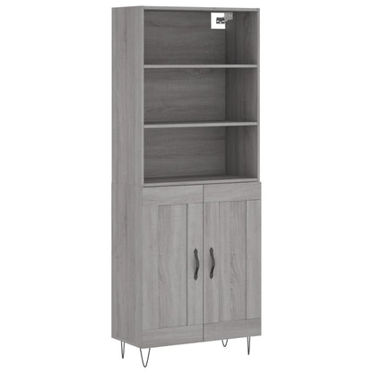 Highboard Grey Sonoma 69,5x34x180 cm Engineered Wood