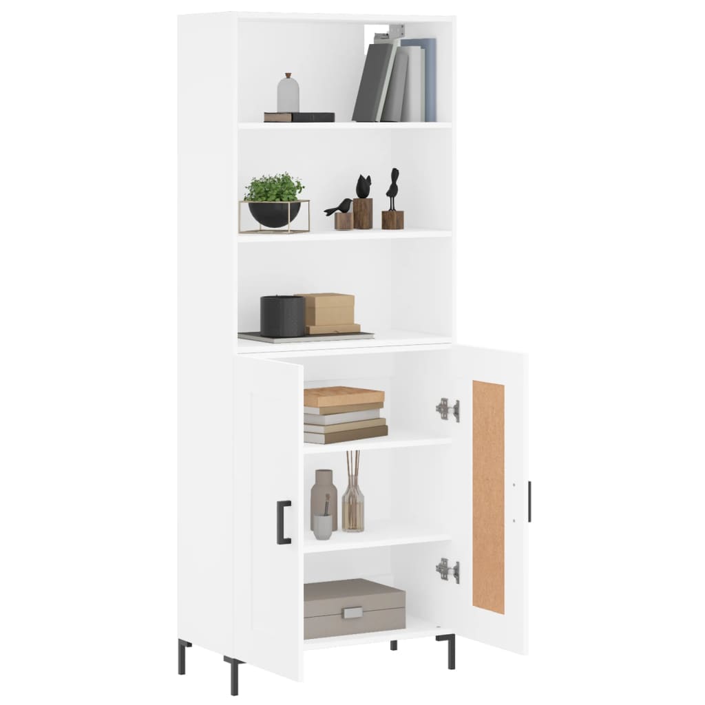 Highboard White 69,5x34x180 cm Engineered Wood