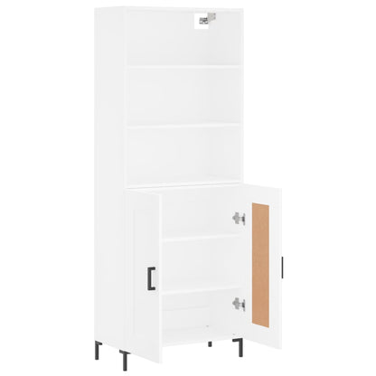 Highboard White 69,5x34x180 cm Engineered Wood