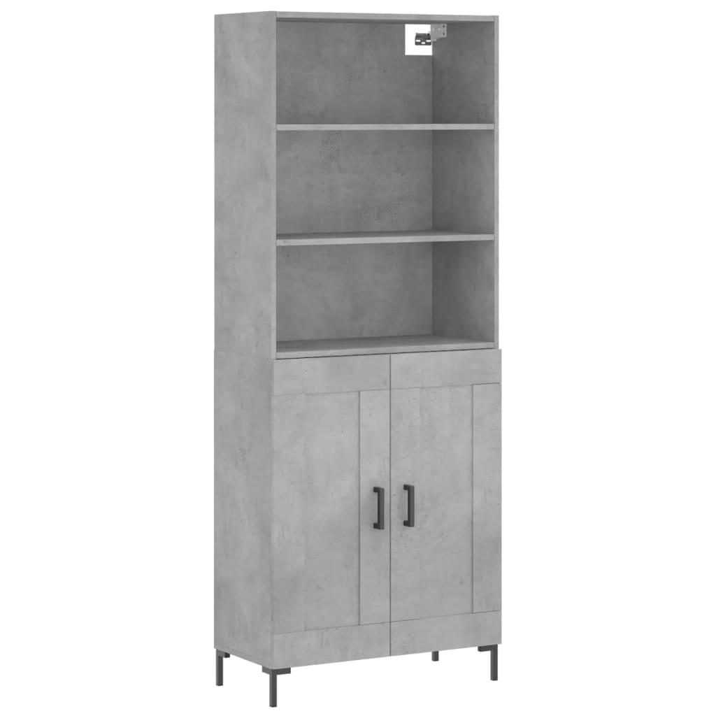 Highboard Concrete Grey 69,5x34x180 cm Engineered Wood
