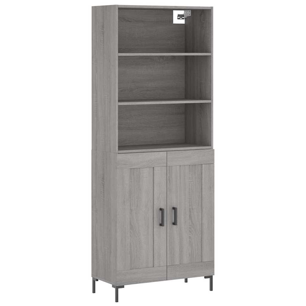 Highboard Grey Sonoma 69,5x34x180 cm Engineered Wood