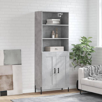 Highboard Concrete Grey 69,5x34x180 cm Engineered Wood