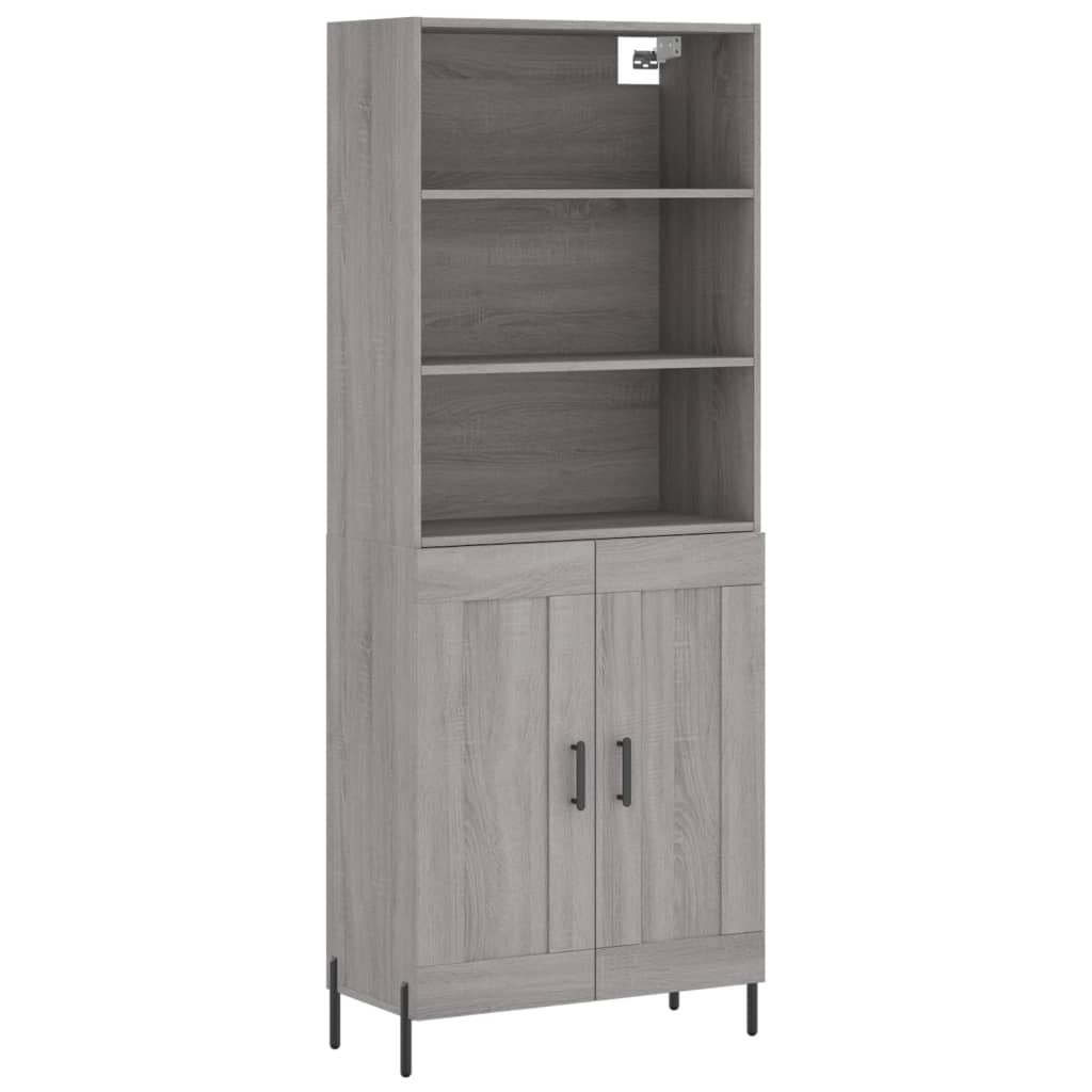 Highboard Grey Sonoma 69,5x34x180 cm Engineered Wood