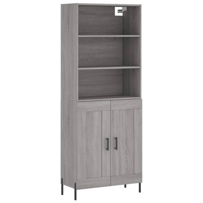 Highboard Grey Sonoma 69,5x34x180 cm Engineered Wood