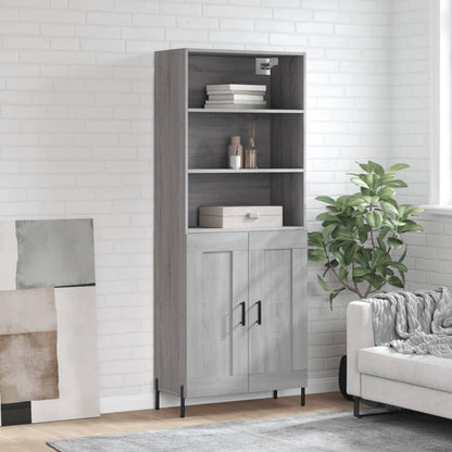 Highboard Grey Sonoma 69,5x34x180 cm Engineered Wood