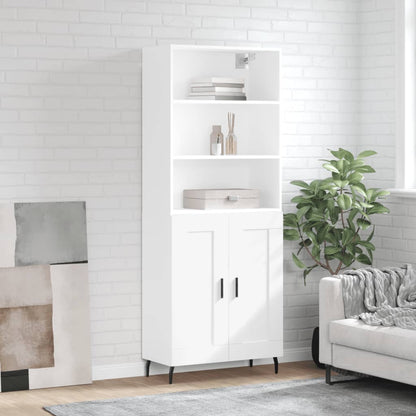 Highboard White 69,5x34x180 cm Engineered Wood