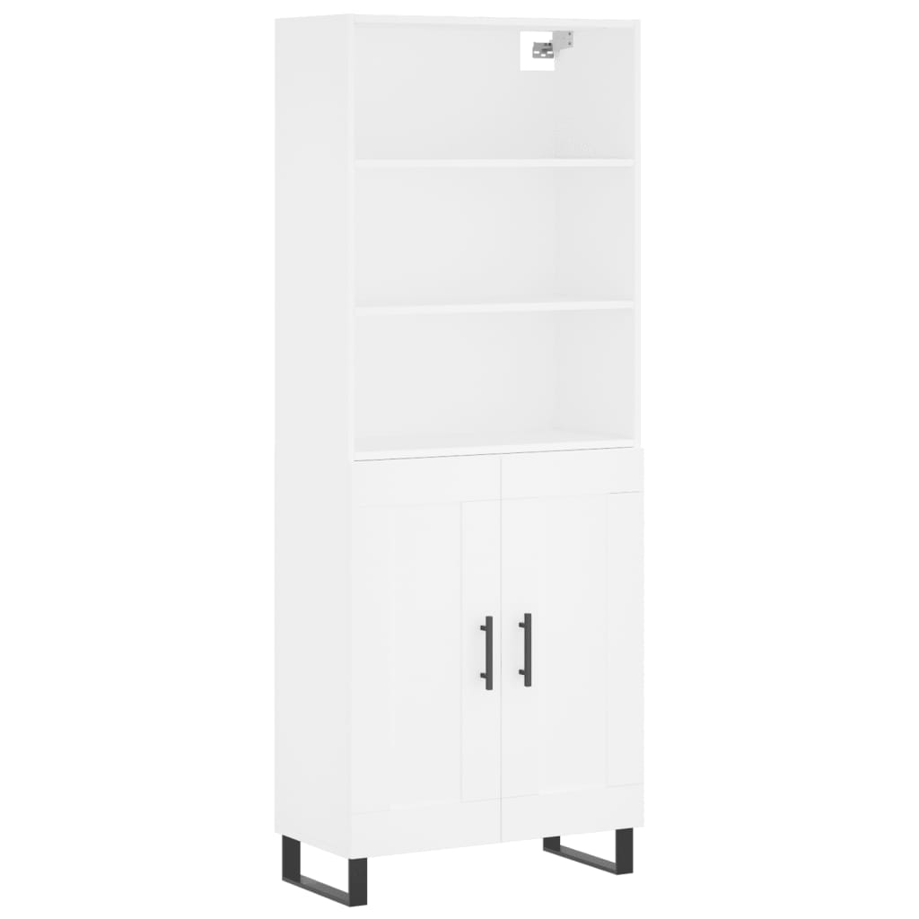 Highboard White 69,5x34x180 cm Engineered Wood