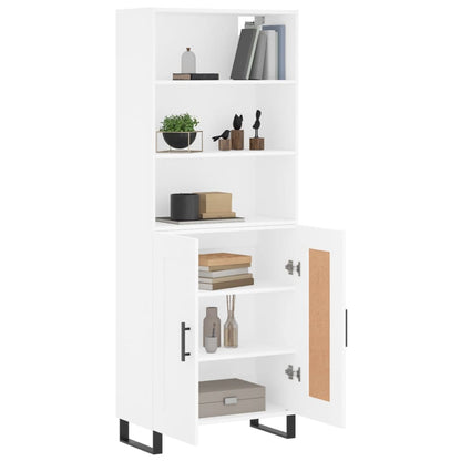 Highboard White 69,5x34x180 cm Engineered Wood