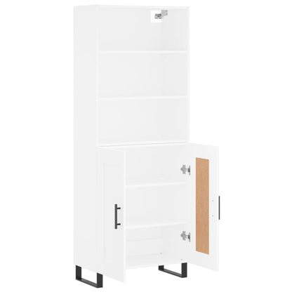 Highboard White 69,5x34x180 cm Engineered Wood