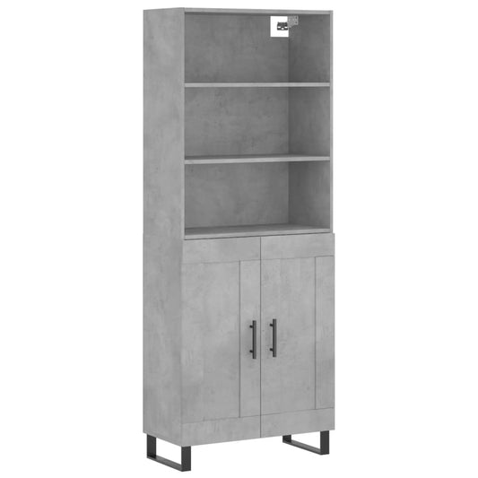 Highboard Concrete Grey 69,5x34x180 cm Engineered Wood