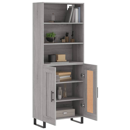 Highboard Grey Sonoma 69,5x34x180 cm Engineered Wood