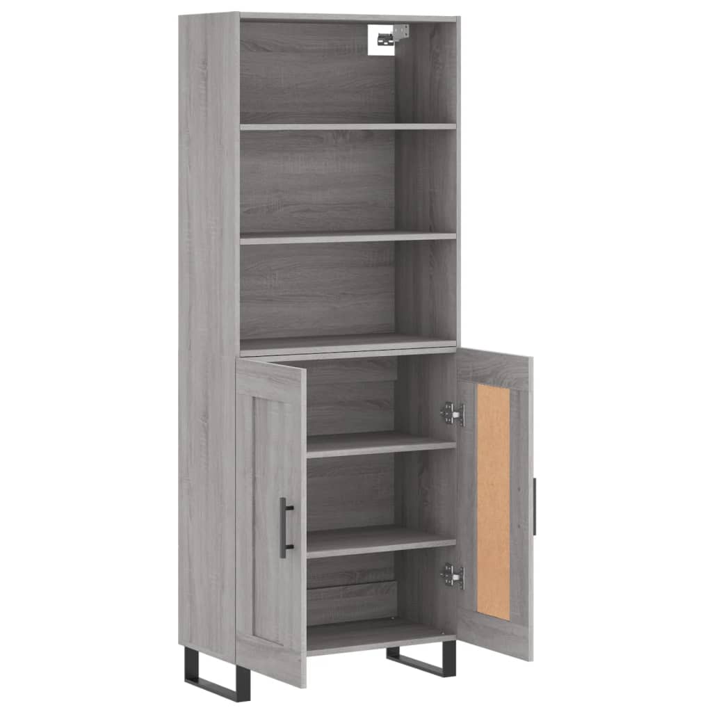 Highboard Grey Sonoma 69,5x34x180 cm Engineered Wood