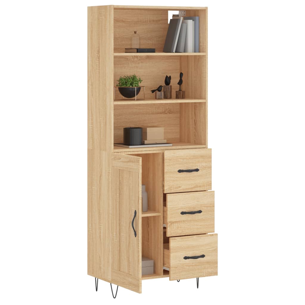 Highboard Sonoma Oak 69.5x34x180 cm Engineered Wood