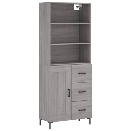 Highboard Grey Sonoma 69,5x34x180 cm Engineered Wood