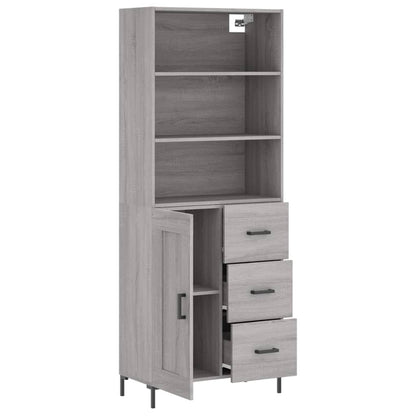 Highboard Grey Sonoma 69,5x34x180 cm Engineered Wood