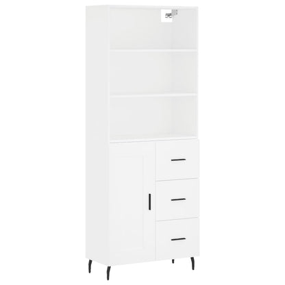 Highboard White 69,5x34x180 cm Engineered Wood