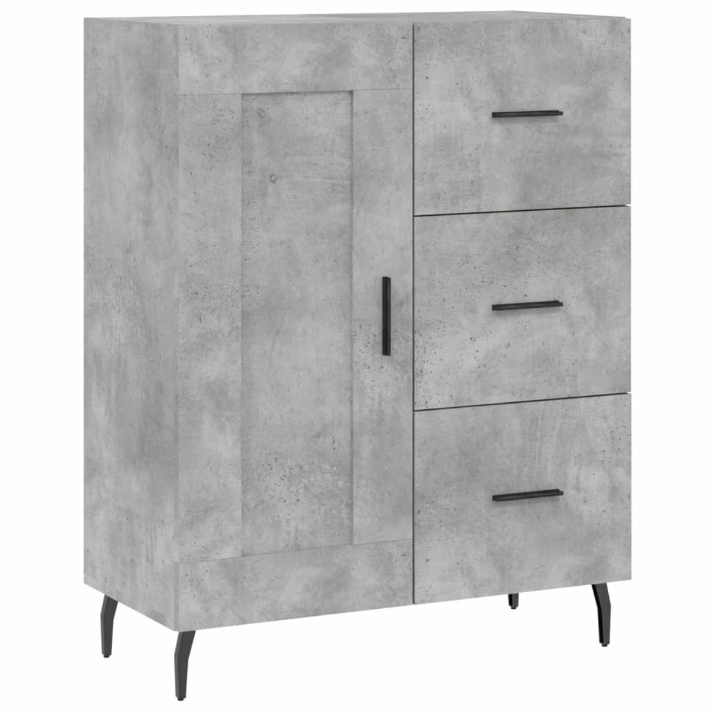 Highboard Concrete Grey 69,5x34x180 cm Engineered Wood