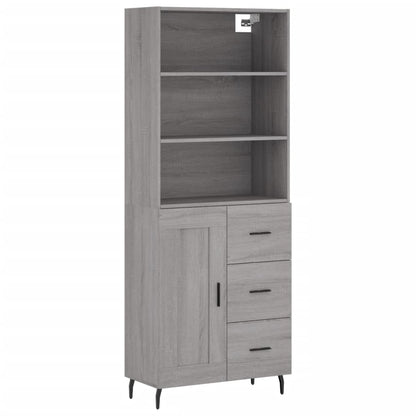Highboard Grey Sonoma 69,5x34x180 cm Engineered Wood