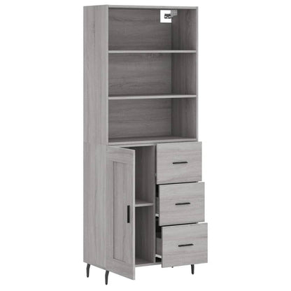 Highboard Grey Sonoma 69,5x34x180 cm Engineered Wood