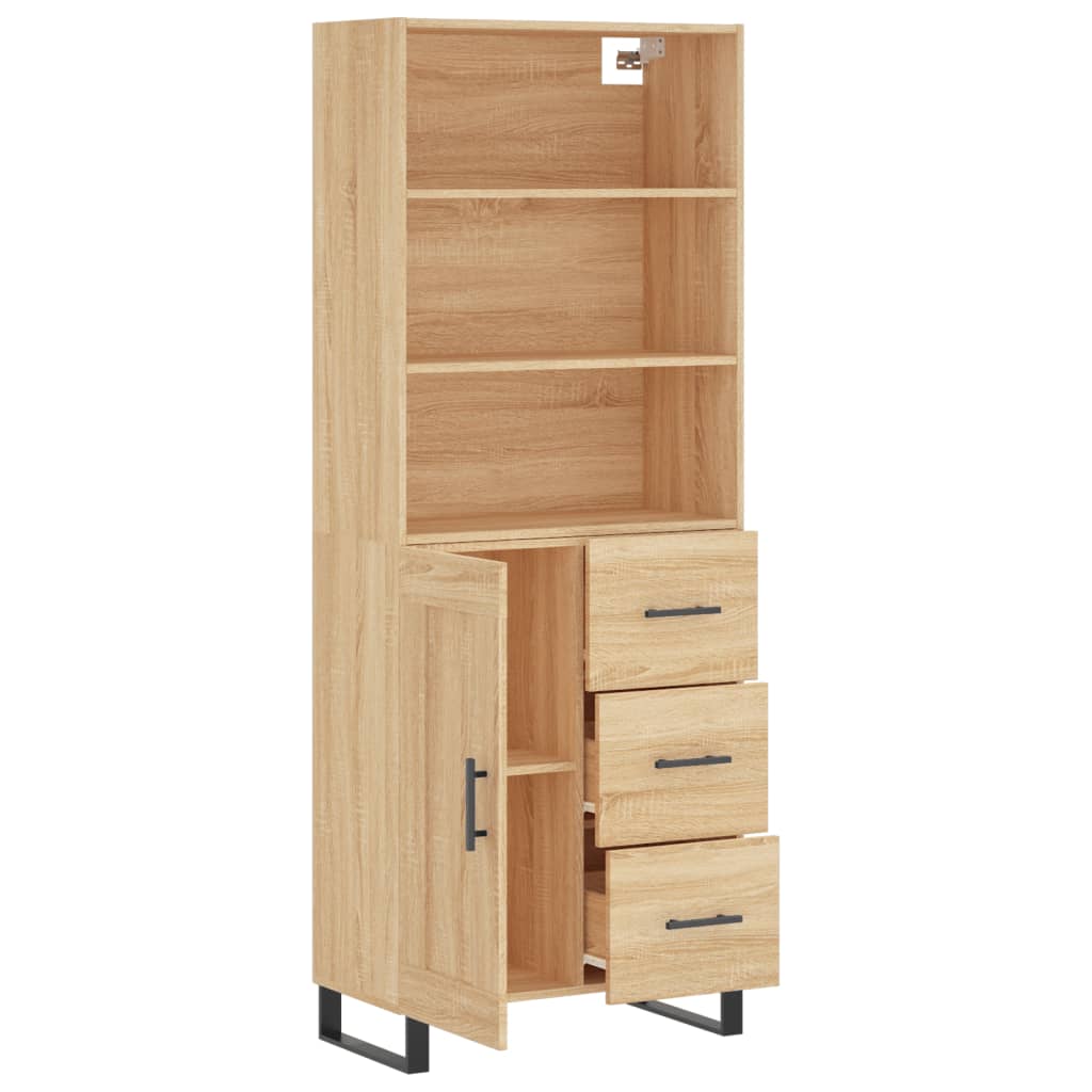Highboard Sonoma Oak 69.5x34x180 cm Engineered Wood