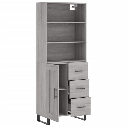 Highboard Grey Sonoma 69,5x34x180 cm Engineered Wood