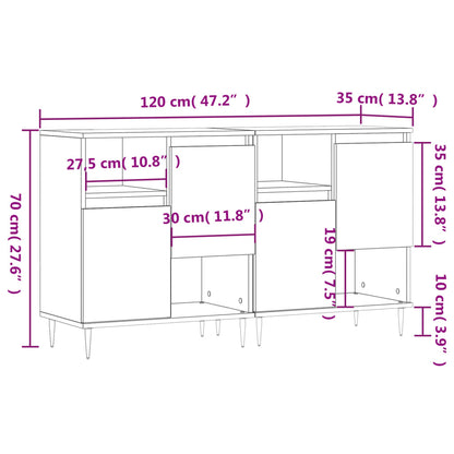 Sideboards 2 pcs Sonoma Oak Engineered Wood