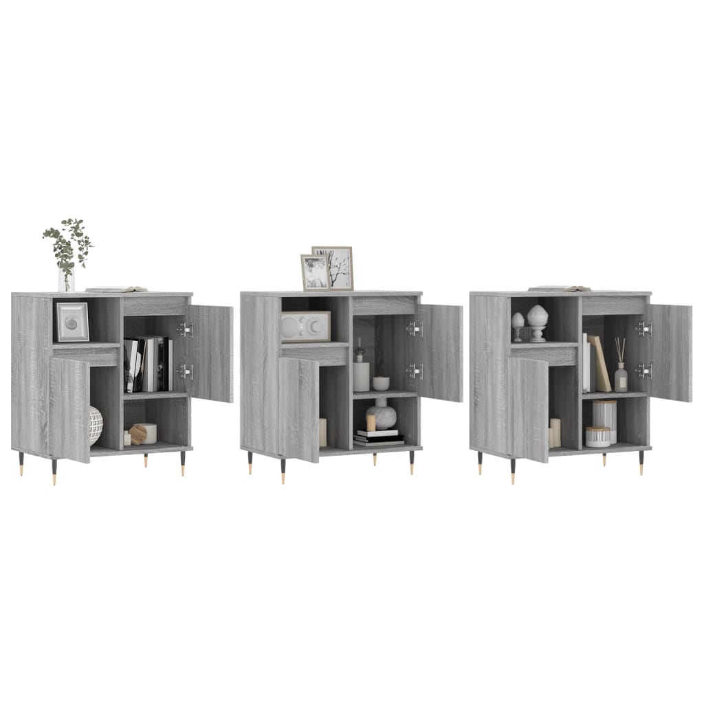 Sideboards 3 pcs Grey Sonoma Engineered Wood