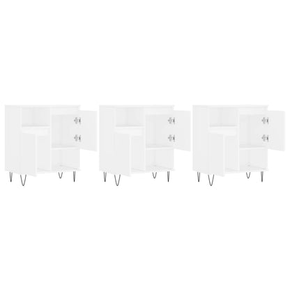 Sideboards 3 pcs White Engineered Wood