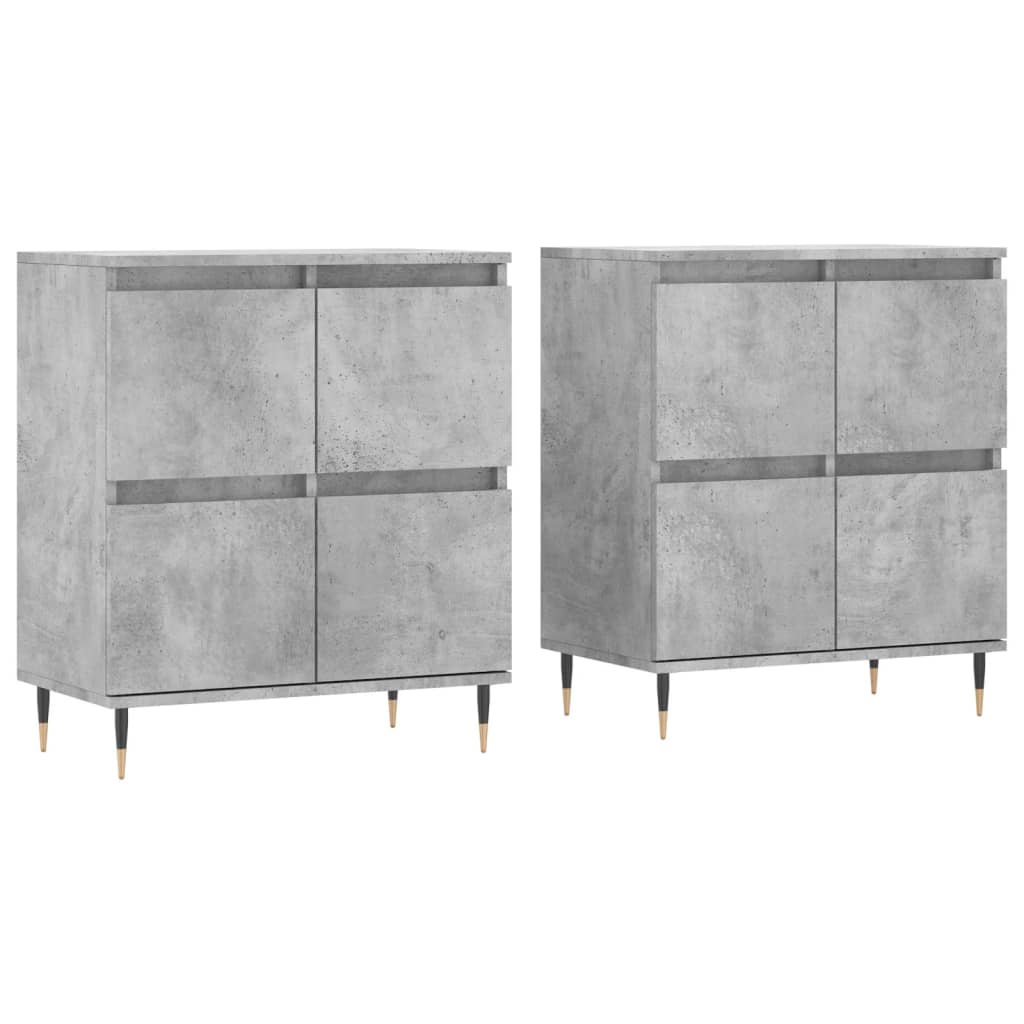 Sideboards 2 pcs Concrete Grey Engineered Wood