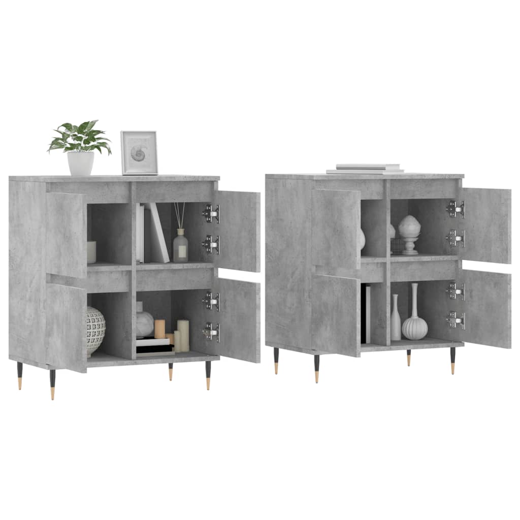 Sideboards 2 pcs Concrete Grey Engineered Wood