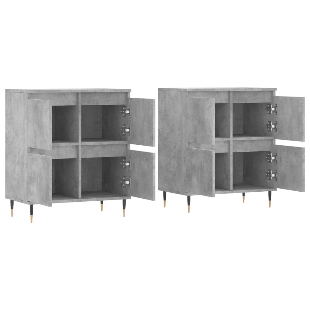 Sideboards 2 pcs Concrete Grey Engineered Wood